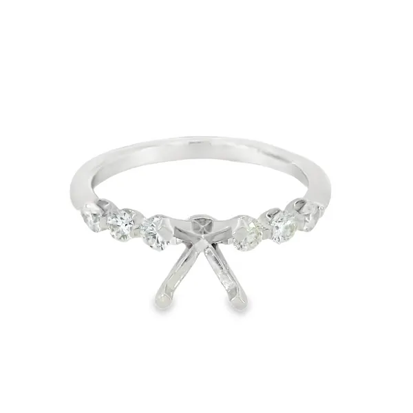 14Kt White Gold Shared Prong Diamond Semi Mount Ring S&E Jewelers Depew, NY