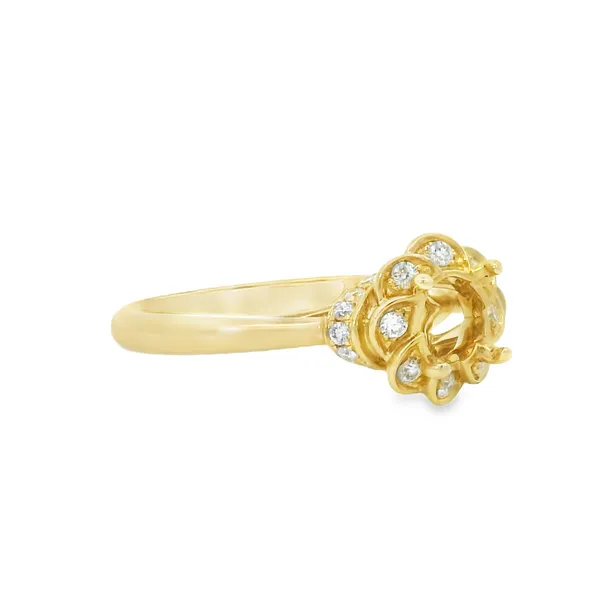 14K Yellow Gold Diamond Semi-Mount Ring Image 2 S&E Jewelers Depew, NY