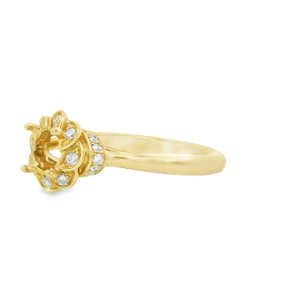 14K Yellow Gold Diamond Semi-Mount Ring Image 3 S&E Jewelers Depew, NY