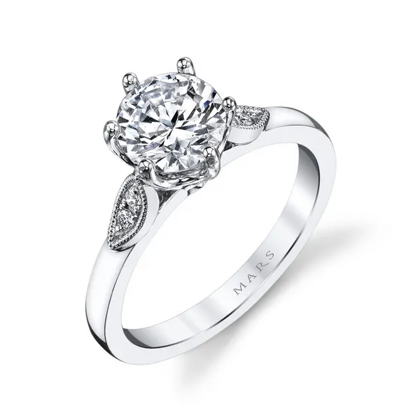 14K White Gold Solitaire Engagement Ring Image 3 S&E Jewelers Depew, NY