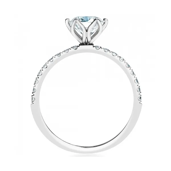14K White Gold Diamond Lotus Semi-Mount Ring Image 3 S&E Jewelers Depew, NY