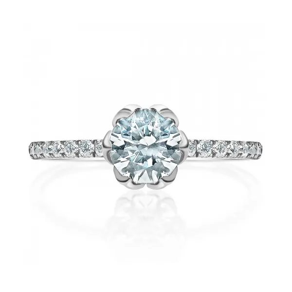 14K White Gold Diamond Lotus Semi-Mount Ring S&E Jewelers Depew, NY
