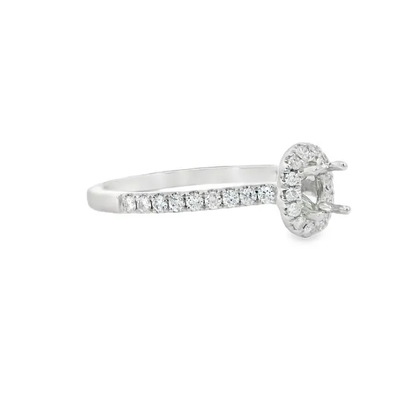 18K White Gold Diamond Oval Semi-Mount Ring Image 2 S&E Jewelers Depew, NY