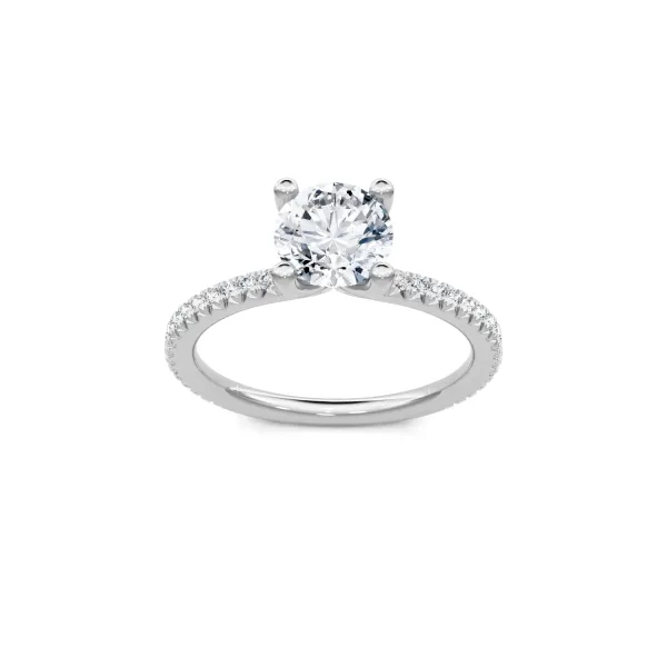 Platinum Oval Diamond Pave Setting Ring S&E Jewelers Depew, NY