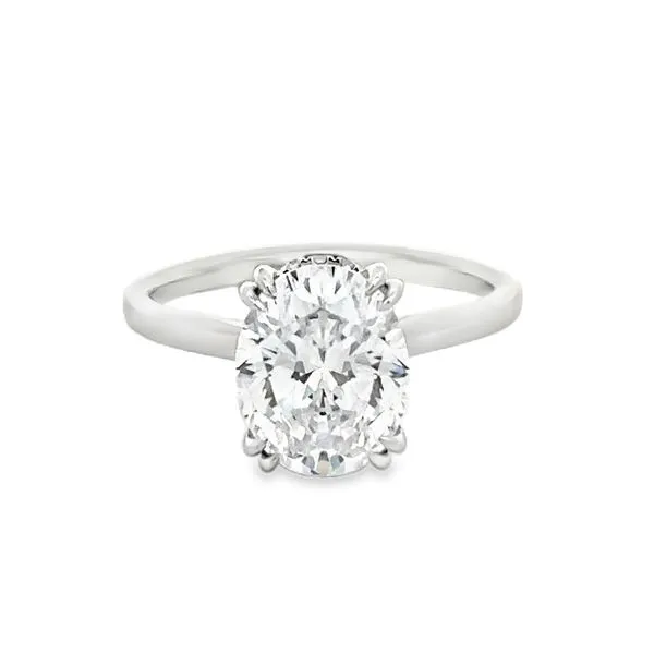 14K White Gold Oval Diamond Semi Mount Image 2 S&E Jewelers Depew, NY