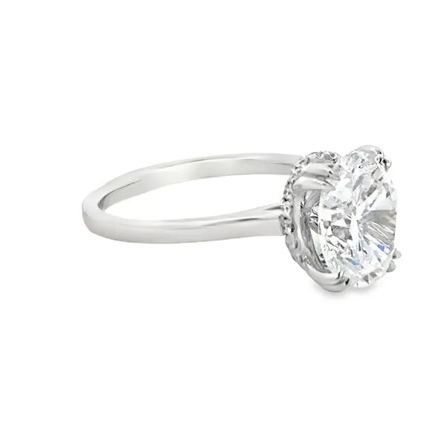 14K White Gold Oval Diamond Semi Mount Image 4 S&E Jewelers Depew, NY