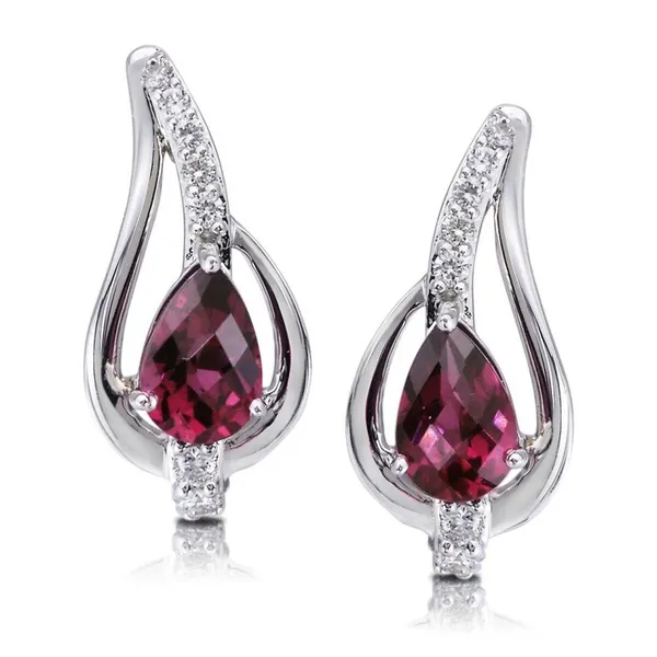 14KT Gold Rhodolite Garnets Stud Earrings S&E Jewelers Depew, NY