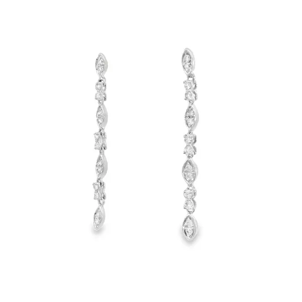 14Kt White Gold Diamond Dangle Earrings Image 3 S&E Jewelers Depew, NY