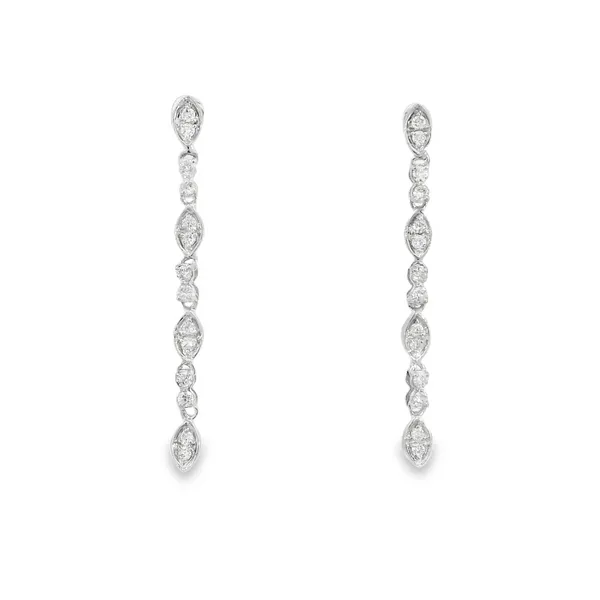 14Kt White Gold Diamond Dangle Earrings S&E Jewelers Depew, NY