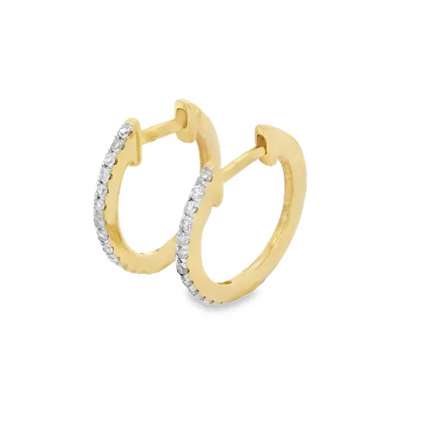 14Kt Yellow Gold Diamond Huggie Earrings Image 2 S&E Jewelers Depew, NY