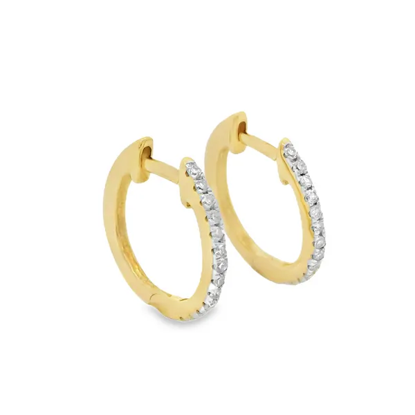 14Kt Yellow Gold Diamond Huggie Earrings S&E Jewelers Depew, NY