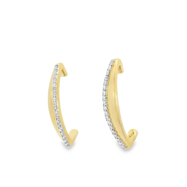 10Kt Yellow Gold Diamond Hoop Earrings Image 3 S&E Jewelers Depew, NY