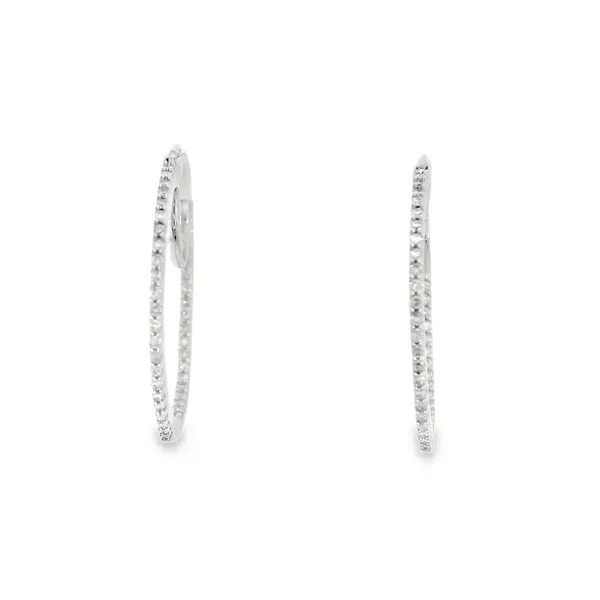 10Kt White Gold Diamond Hoop Earrings S&E Jewelers Depew, NY