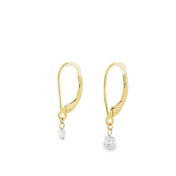 14K Yellow Gold Diamond Earrings Image 3 S&E Jewelers Depew, NY