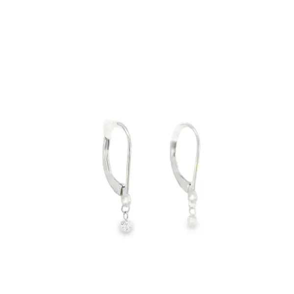 14K White Gold Diamond Earrings Image 2 S&E Jewelers Depew, NY