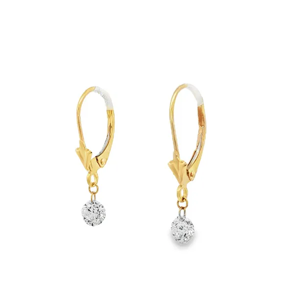 14Kt Yellow Gold Diamond Lady's Earrings Image 2 S&E Jewelers Depew, NY