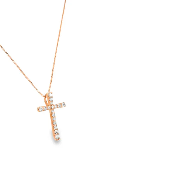 10 Karat Rose Gold Cross Pendant Image 2 S&E Jewelers Depew, NY