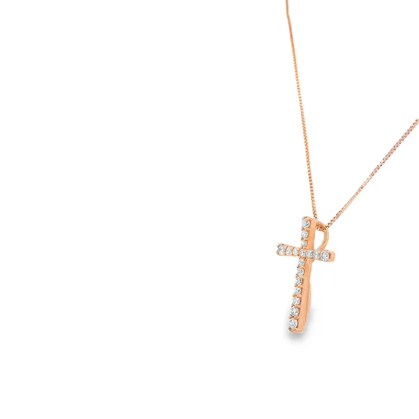 10 Karat Rose Gold Cross Pendant Image 3 S&E Jewelers Depew, NY