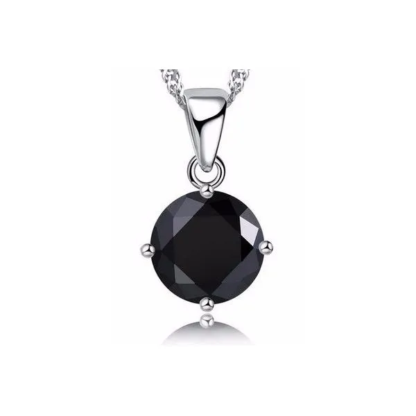 10 Karat White Gold Black Diamond Solitaire Pendant S&E Jewelers Depew, NY