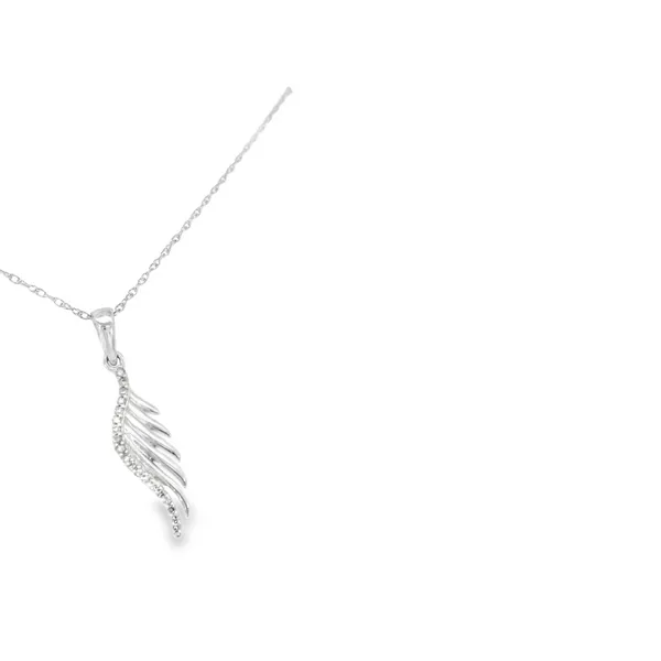 10K White Gold Angel Wing Pendant Image 2 S&E Jewelers Depew, NY