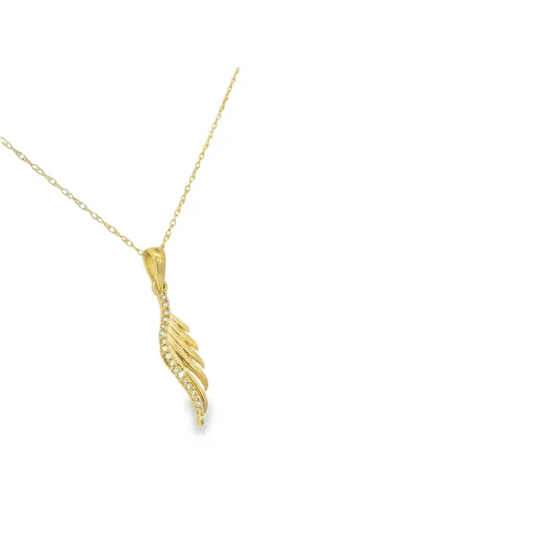 10K Yellow Gold Angel Wing Pendant Image 2 S&E Jewelers Depew, NY