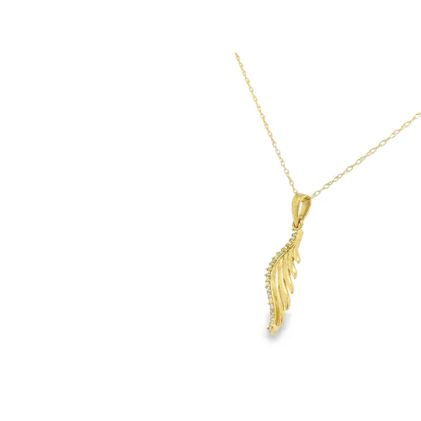 10K Yellow Gold Angel Wing Pendant Image 3 S&E Jewelers Depew, NY