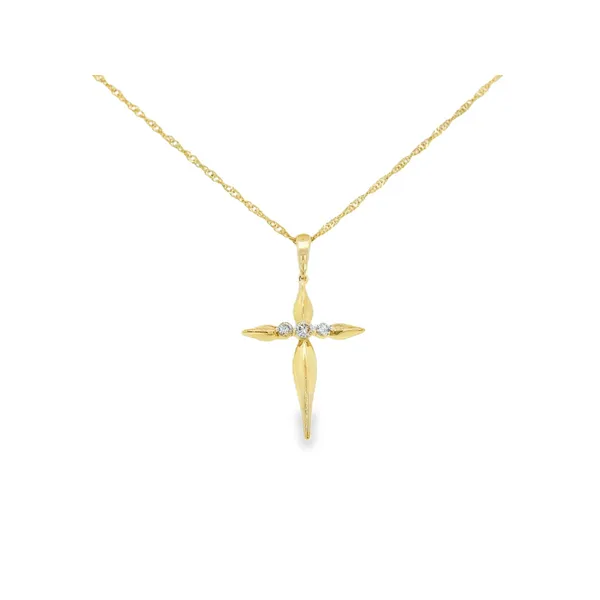 10K Yellow Gold Diamond Cross Pendant S&E Jewelers Depew, NY