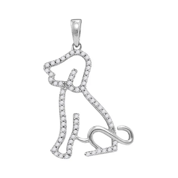 10K White Gold Fashion Dog Pendant S&E Jewelers Depew, NY