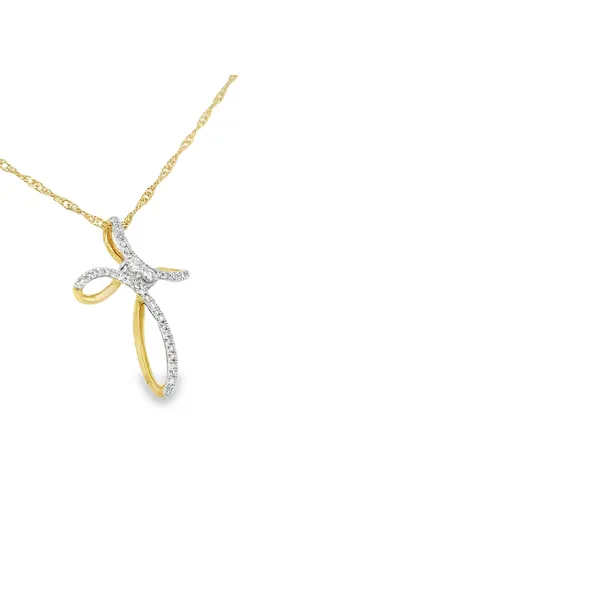 10K Yellow Gold Diamond Cross Pendant Image 2 S&E Jewelers Depew, NY