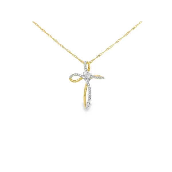 10K Yellow Gold Diamond Cross Pendant S&E Jewelers Depew, NY