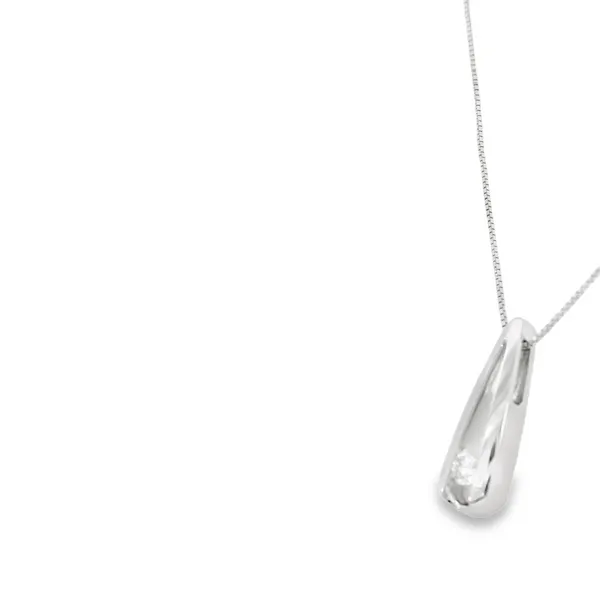 14K White Gold Diamond Pendant Image 3 S&E Jewelers Depew, NY