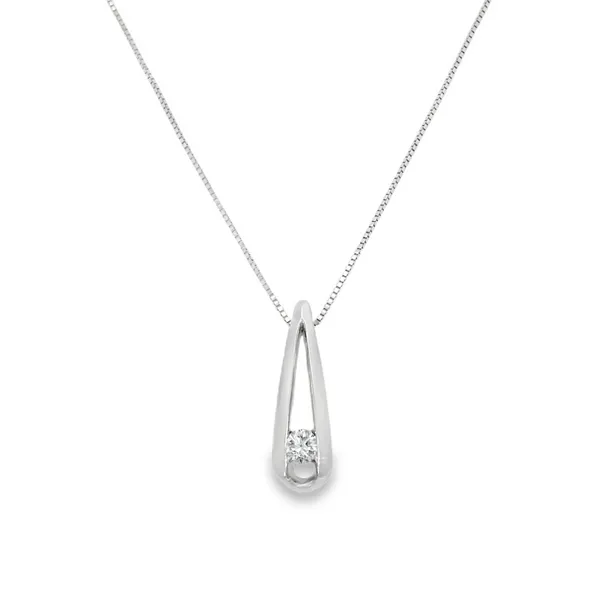 14K White Gold Diamond Pendant S&E Jewelers Depew, NY