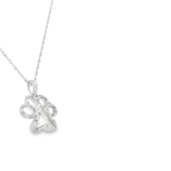 10K White Gold Diamond Paw Pendant Image 2 S&E Jewelers Depew, NY