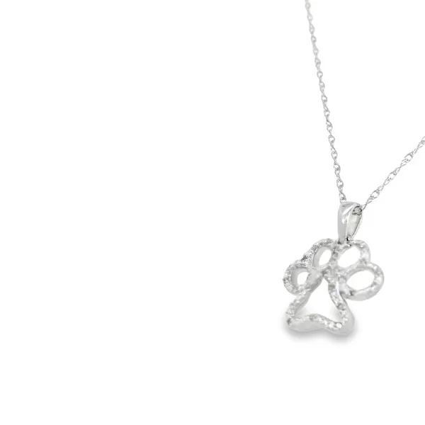 10K White Gold Diamond Paw Pendant Image 3 S&E Jewelers Depew, NY