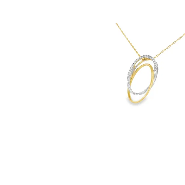 14K Two-Tone Double Oval Diamond Necklace Image 3 S&E Jewelers Depew, NY