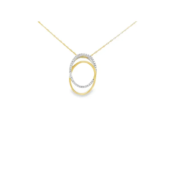 14K Two-Tone Double Oval Diamond Necklace S&E Jewelers Depew, NY