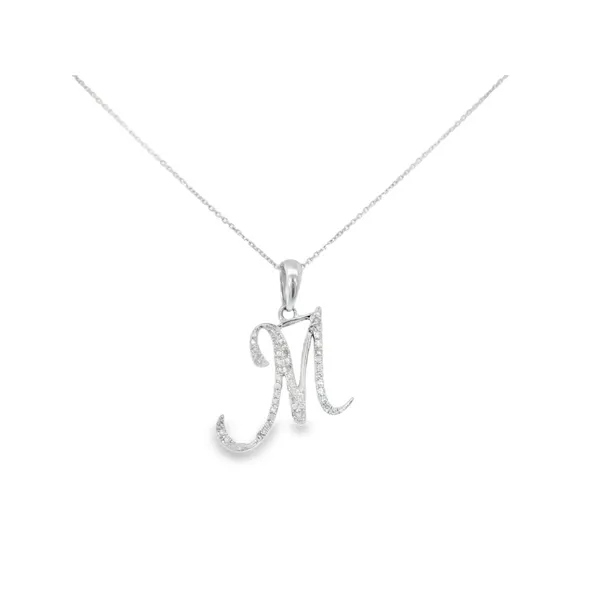 10K White Gold "M" Pendant S&E Jewelers Depew, NY
