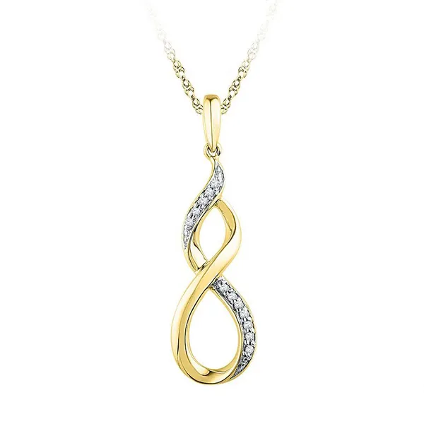 10KT Gold Diamond Free Form Pendant S&E Jewelers Depew, NY