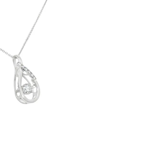 14K White Gold Dancing Diamond Pendant Image 2 S&E Jewelers Depew, NY