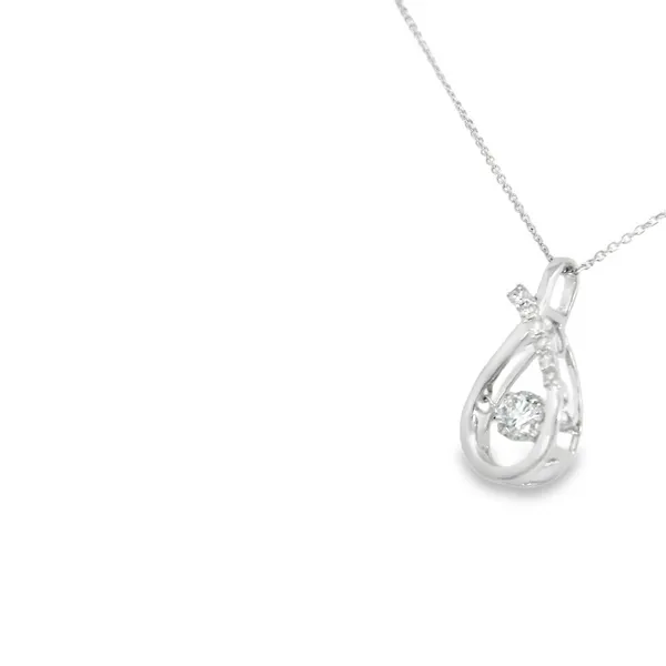 14K White Gold Dancing Diamond Pendant Image 3 S&E Jewelers Depew, NY