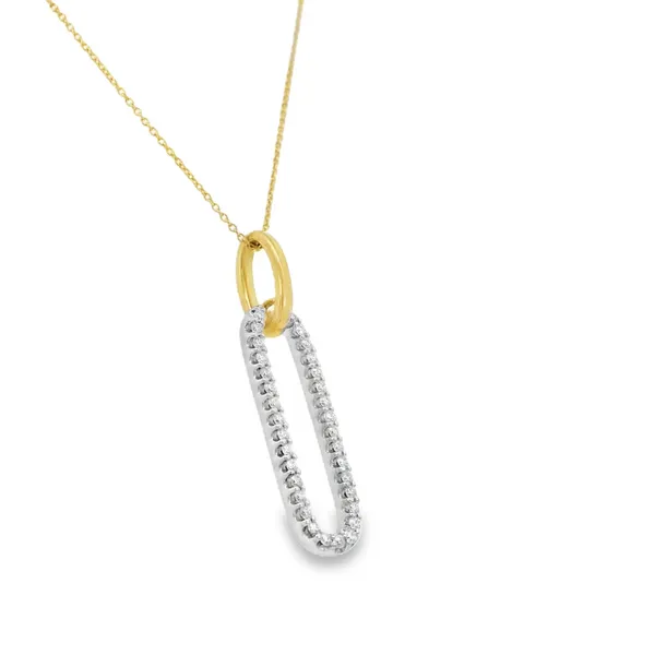 14K Yellow Gold Paperclip Link Pendant Image 2 S&E Jewelers Depew, NY