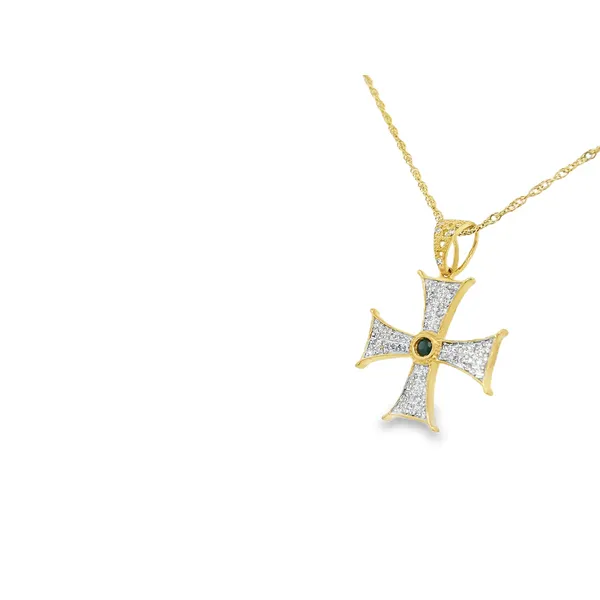 10K Yellow Gold Diamond Cross Pendant Image 3 S&E Jewelers Depew, NY