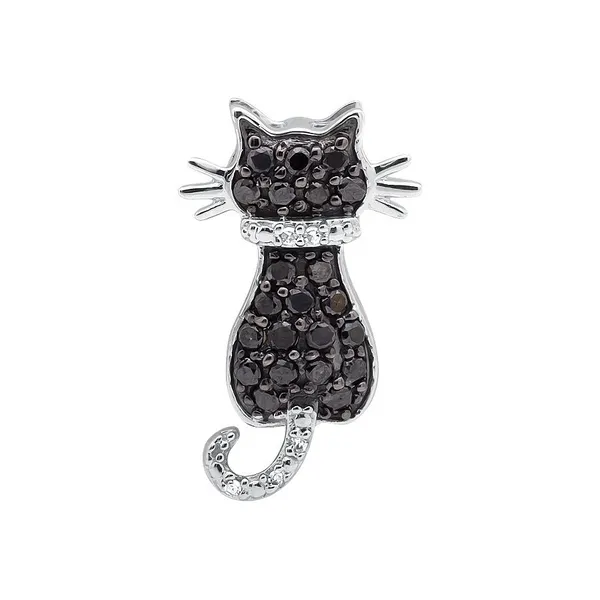 Black & White Diamond Cat Pendant S&E Jewelers Depew, NY