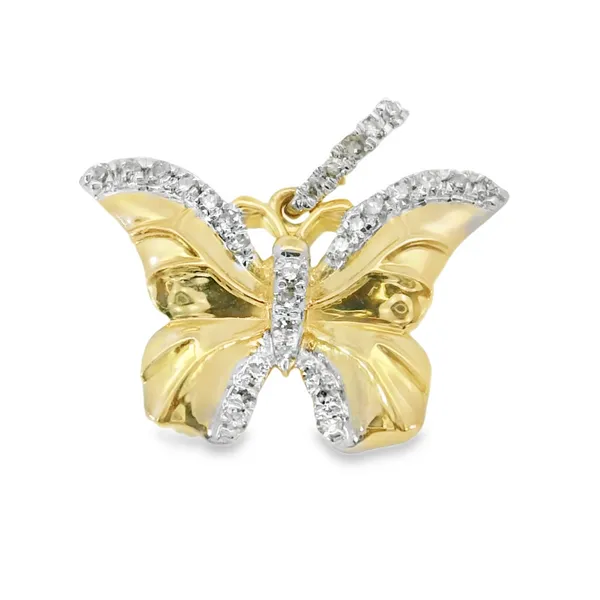 14Kt Yellow Gold Diamond Butterfly Pendant S&E Jewelers Depew, NY