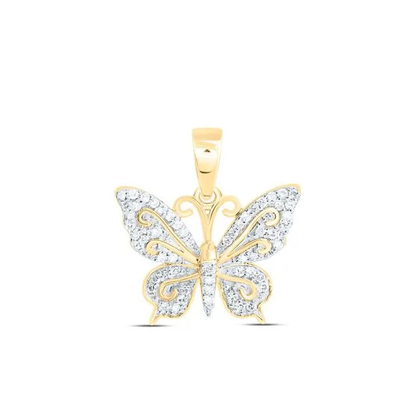 10Kt Yellow Gold Diamond Butterfly Pendant S&E Jewelers Depew, NY