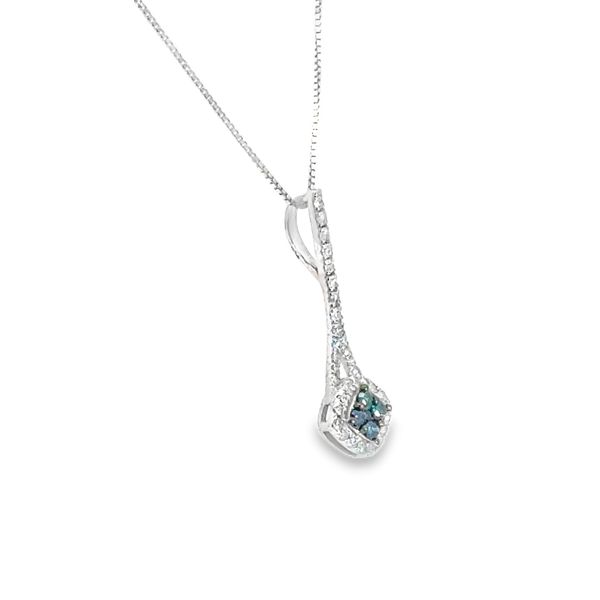 10KT Gold Diamond Blue Pendant Image 2 S&E Jewelers Depew, NY