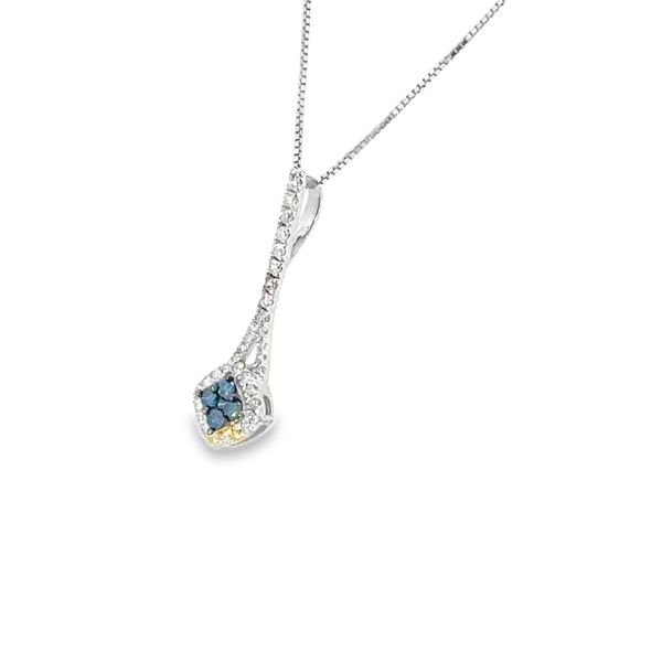 10KT Gold Diamond Blue Pendant Image 3 S&E Jewelers Depew, NY