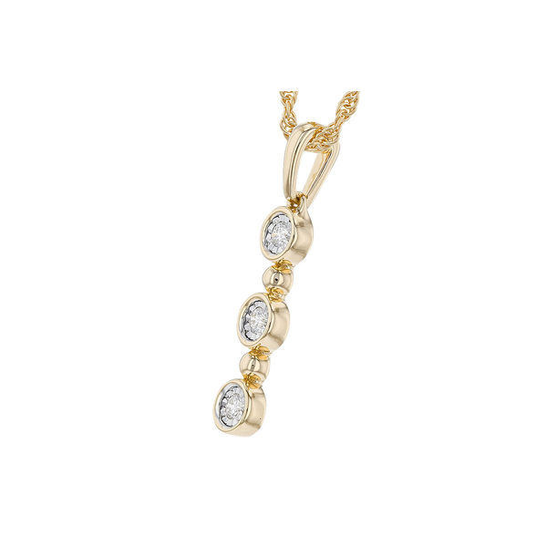 14K Yellow Gold Diamonds Pendant Image 2 S&E Jewelers Depew, NY