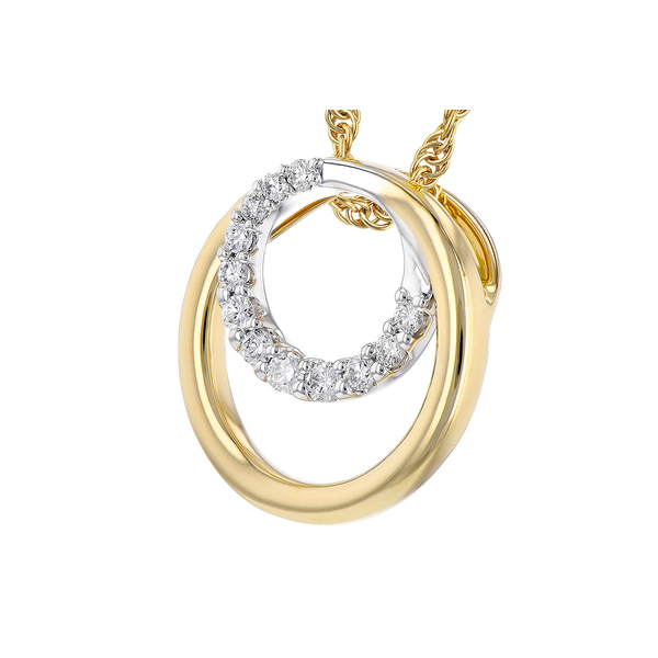 14K Yellow Gold Diamond Pendant Image 2 S&E Jewelers Depew, NY