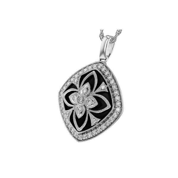 14K White Gold Diamond Pendant Image 2 S&E Jewelers Depew, NY